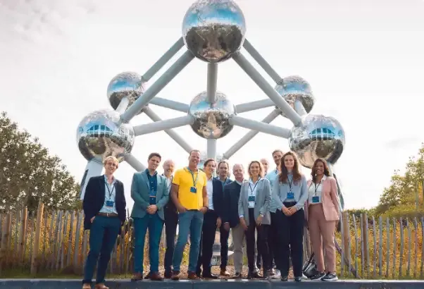 A BEyond cohort in front of the Atomium in Brussels